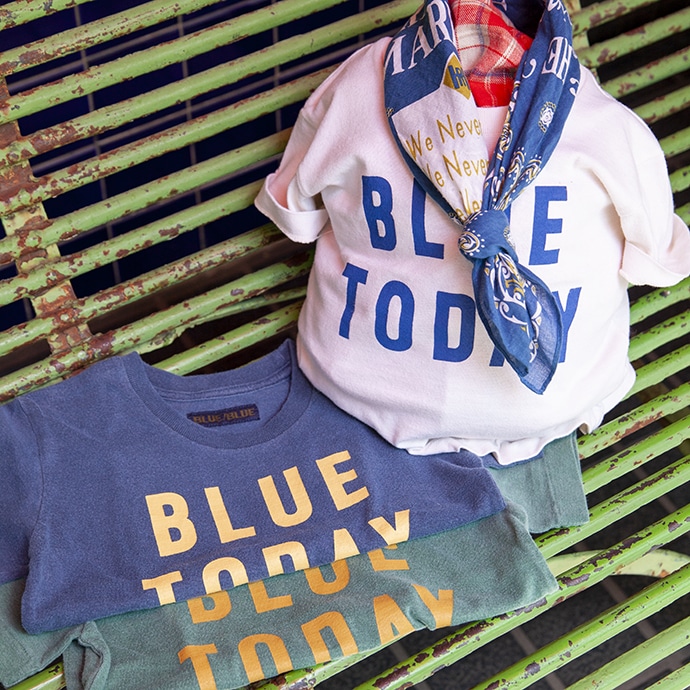 BLUE TODAY ヴィンテージウォッシュ Tシャツ　キッズ